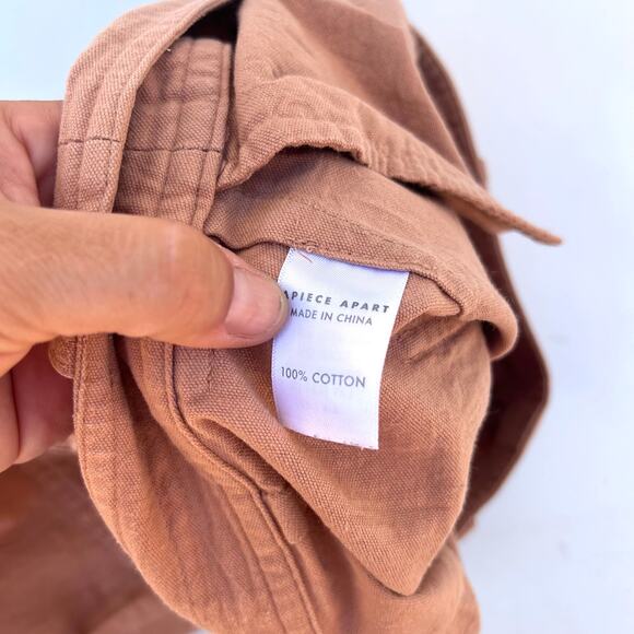 Apiece Apart Merida High Waisted Wide Leg Pants Pink Clay Cotton Size 4 - Picture 10 of 10